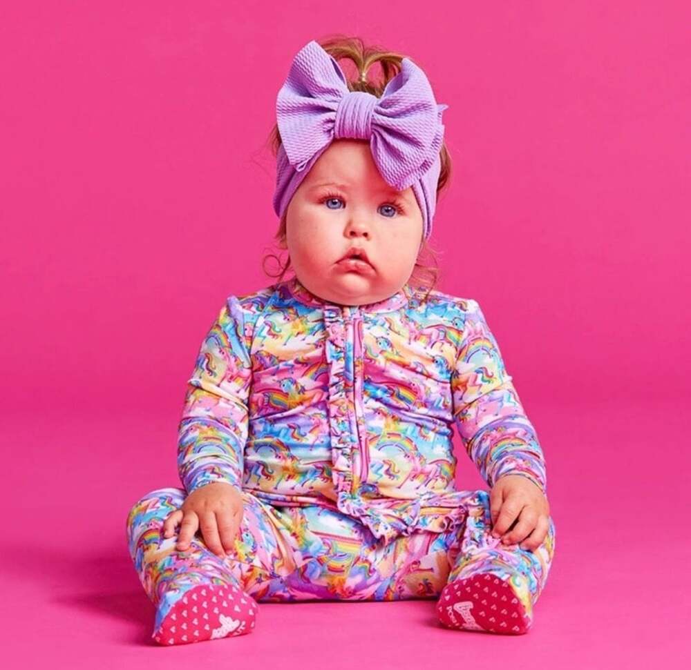 Posh Peanut x Lisa Frank Markie Magic Footie Ruffled One Piece 0-3 Months